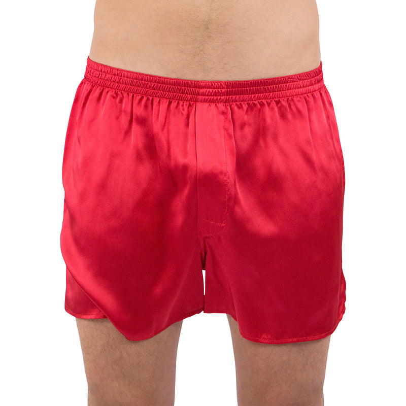 Intimo Mens Classic Silk Boxers, Red, X-Large