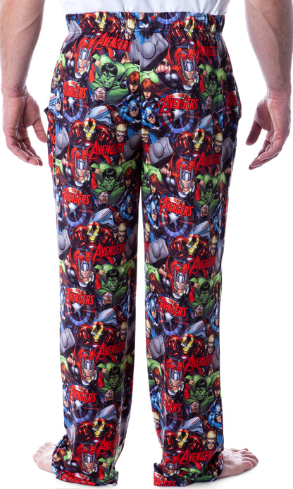 Marvel Mens' Avengers Unite Allover Character Loungewear Pajama Pants