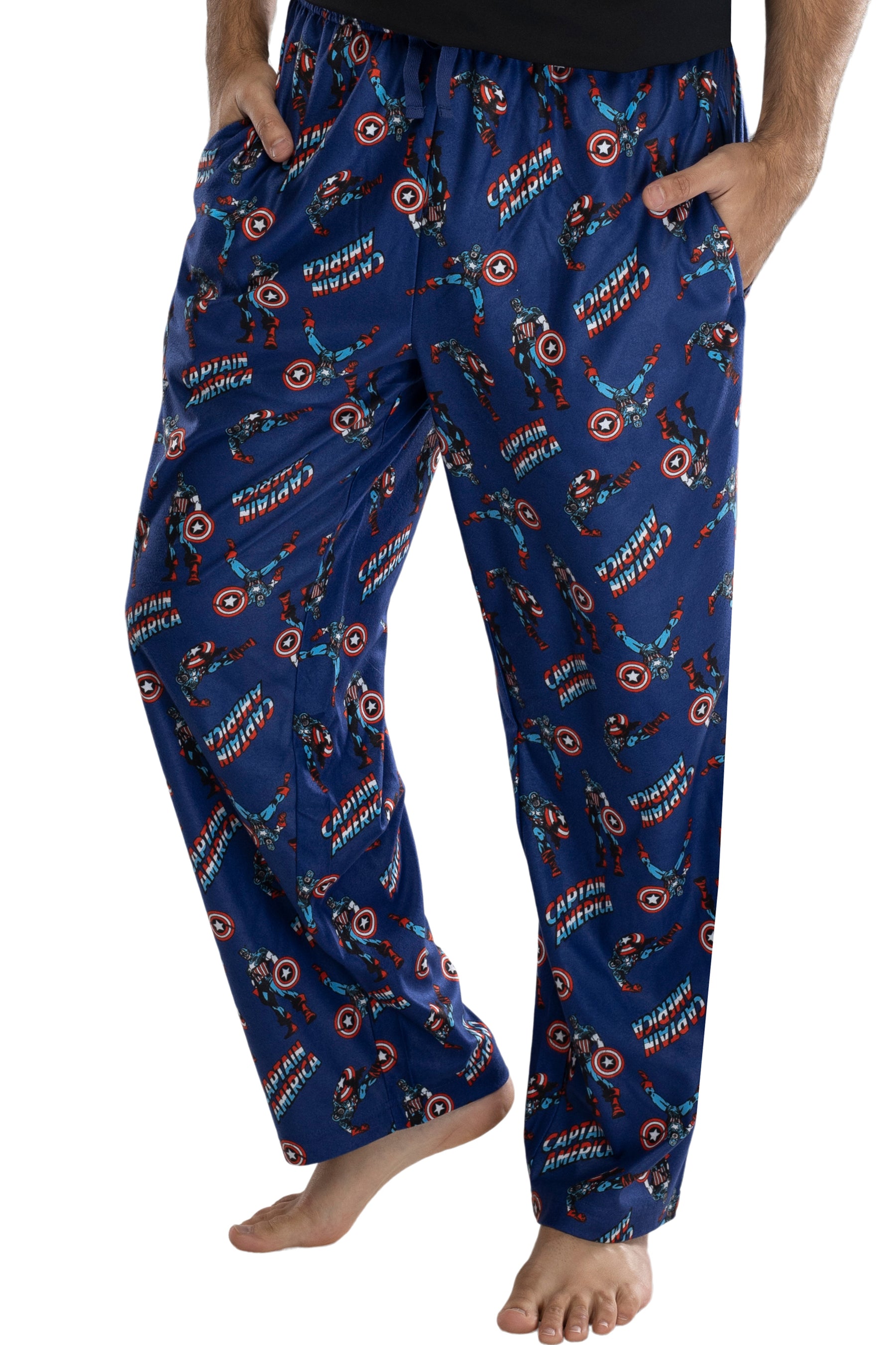Marvel Men's Captain America Retro Allover Print Loungewear Pajama Pan –  PJammy