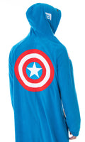 Marvel Comics Men's Captain America Classic Cap Costume Outfit One-Piece Pajama Union Suit