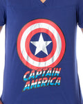 Marvel Comics Women's Captain America Athletic Shirt And Jogger Pants 2 Piece Pajama Set