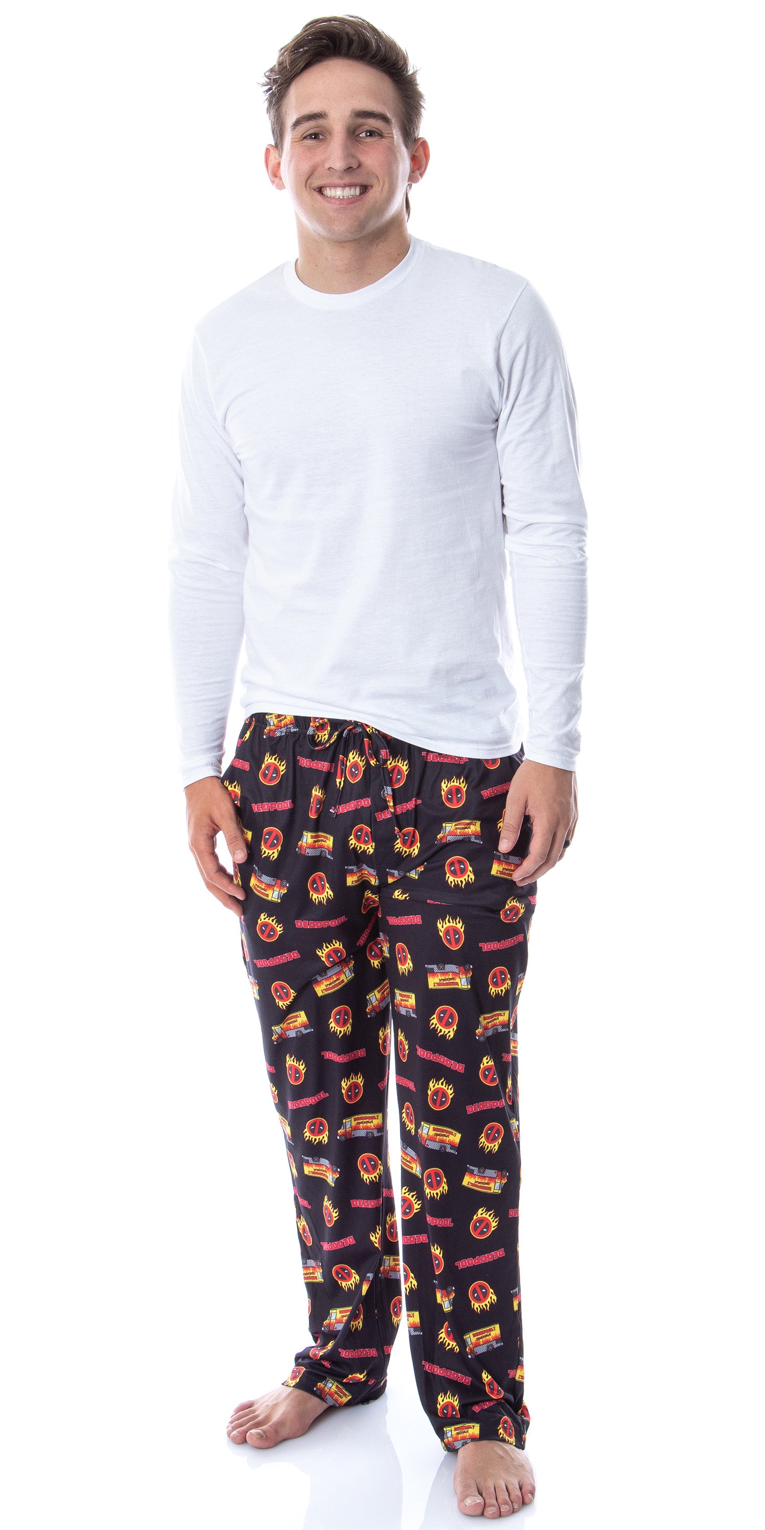 Marvel Mens' Deadpool Chimichangas Food Truck  Sleep Pajama Pants