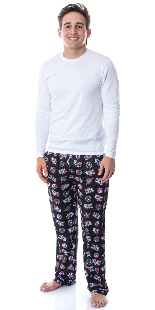 Marvel Mens' The Falcon and the Winter Soldier Tossed Print Pajama Pants