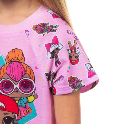 LOL Surprise Pajamas Girl's Diva Neon QT MC Swag Raglan Nightgown (18/20)