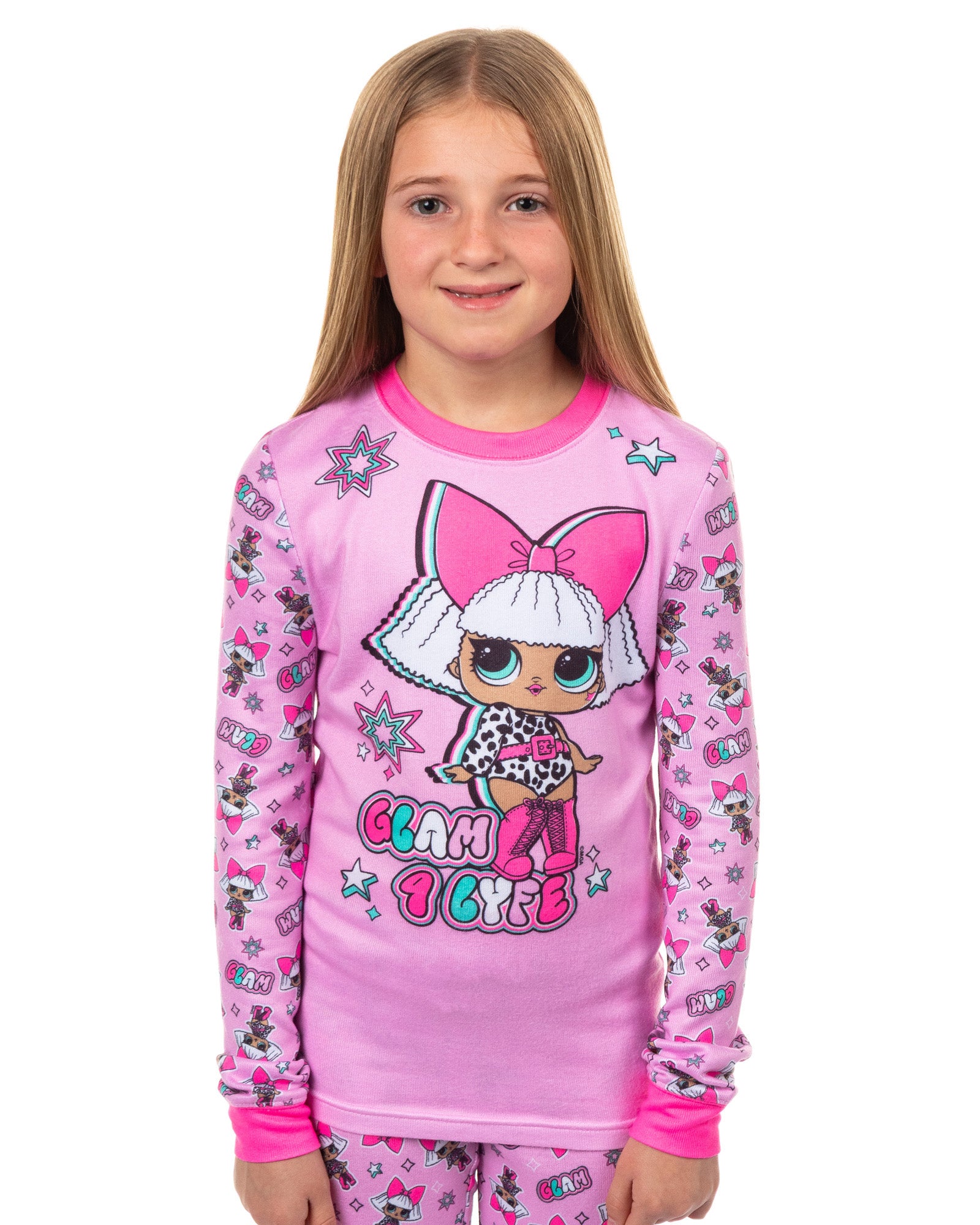 LOL Surprise Pajamas Girls' Diva Glam 4 Life Tight Fit Lounge Sleep Set