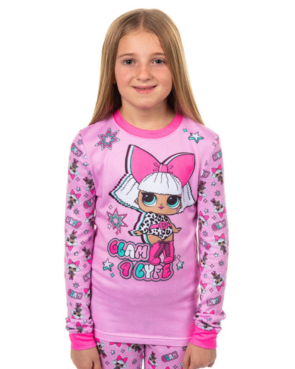 LOL Surprise Pajamas Girls' Diva Glam 4 Life Tight Fit Lounge Sleep Set
