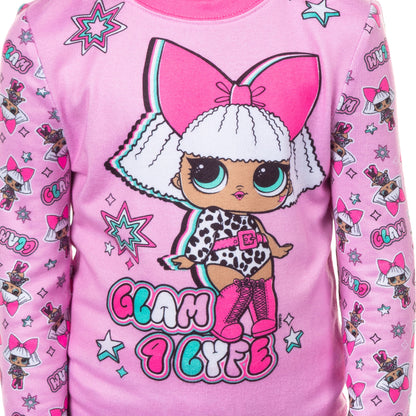 LOL Surprise Pajamas Girls' Diva Glam 4 Life Tight Fit Lounge Sleep Set