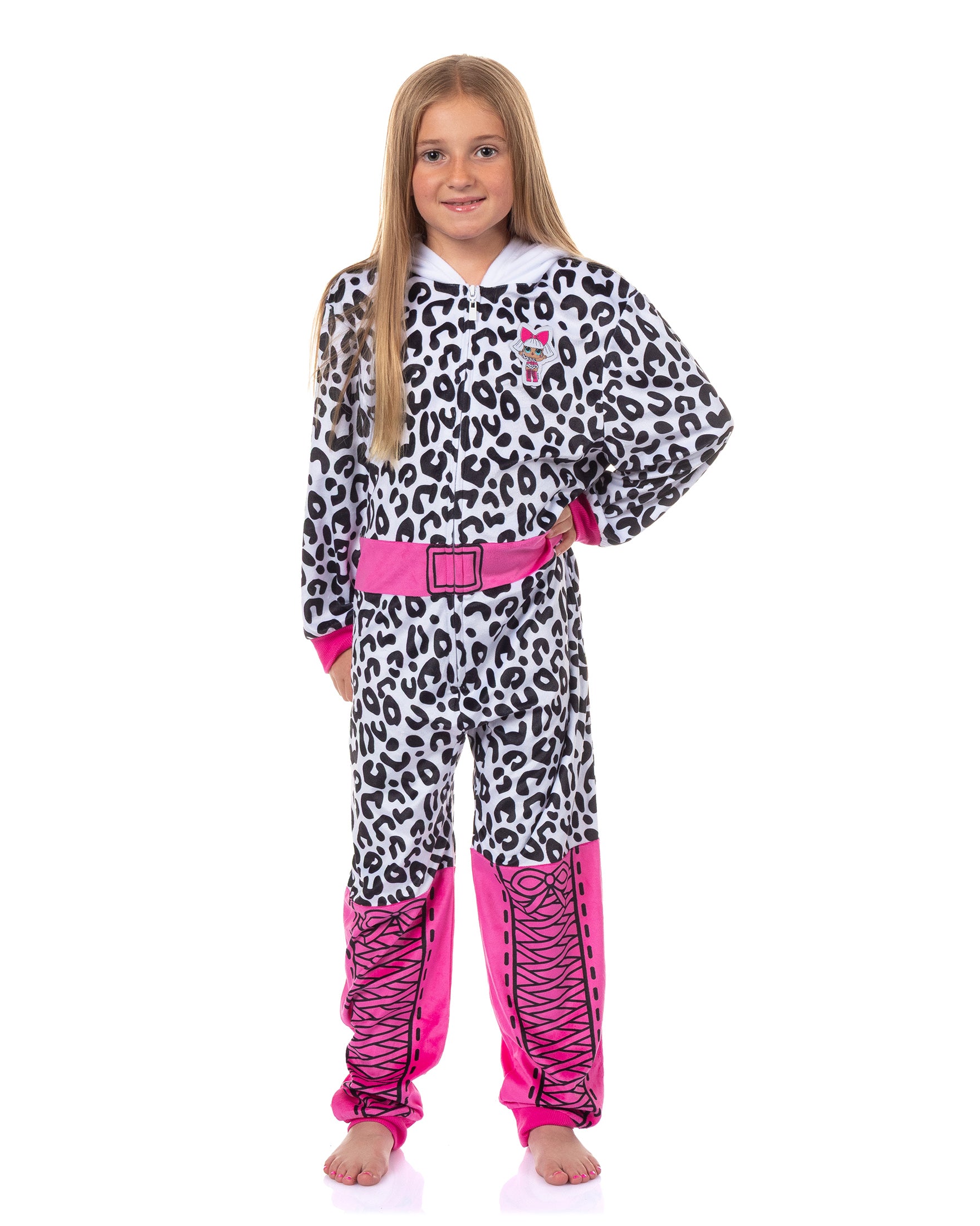L.O.L. Surprise! Union Suit Girls' Diva Full Zip Lounge Hooded Pajamas (6/6X)
