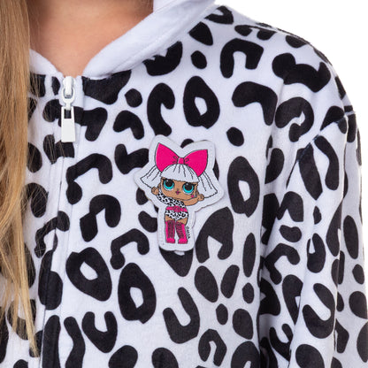 L.O.L. Surprise! Union Suit Girls' Diva Full Zip Lounge Hooded Pajamas (4/5)