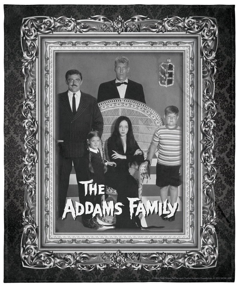 MGM The Addams Family Super Soft And Cuddly Plush Fleece Throw Blanket