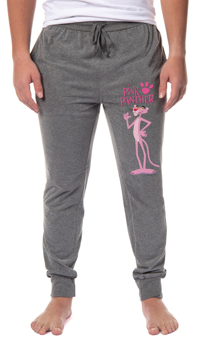 The Pink Panther Mens' Paw Print Title Logo Sleep Jogger Pajama Pants
