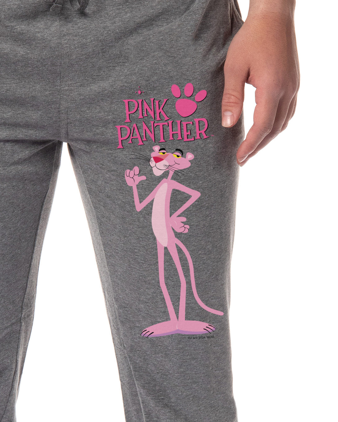 The Pink Panther Mens' Paw Print Title Logo Sleep Jogger Pajama Pants