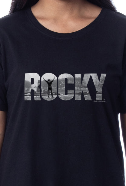 Rocky Womens' Balboa Movie Film Title Logo Nightgown Sleep Pajama Shirt