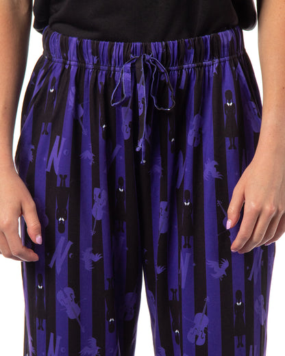 Wednesday Addams Women's Nevermore Academy Allover Print Sleep Pajama Pants