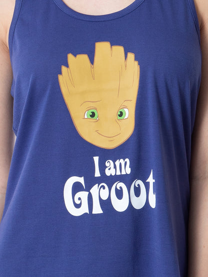 Marvel Womens' I Am Groot Guardians Of The Galaxy Pajama Set Short Tank Top