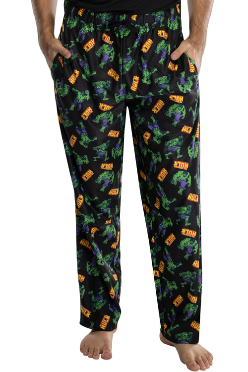 Marvel Mens' The Incredible Hulk All Over Print Lounge Pajama Pants Sleepwear