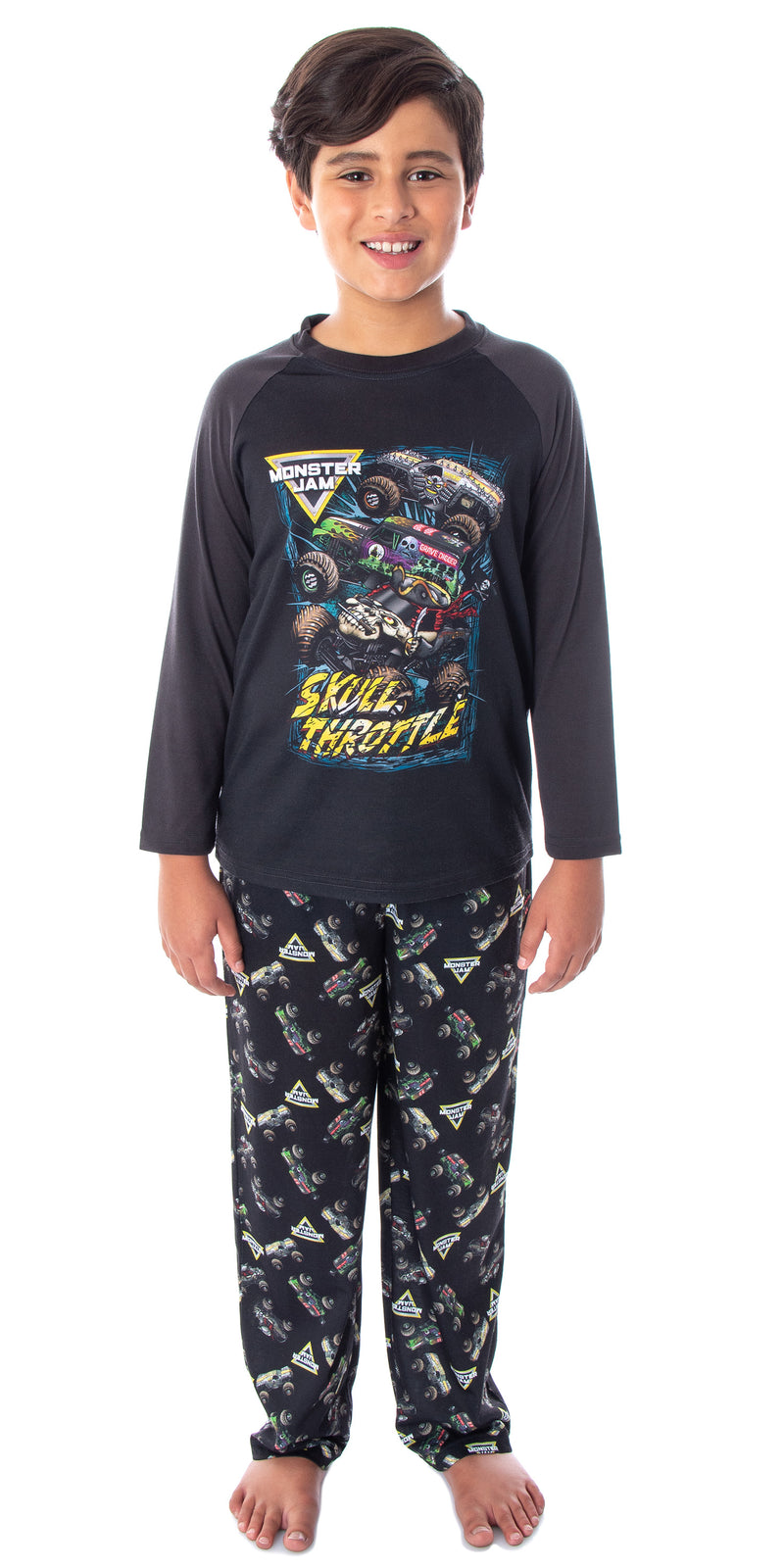 Monster Jam Boys' Pirate's Curse MAX-D Grave Digger Monster Truck Pajama Set