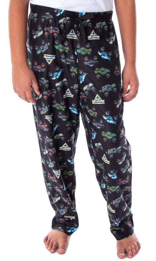 Monster Jam Boys' Monster Truck Allover Pattern Kids Lounge Sleep Pajama Pants