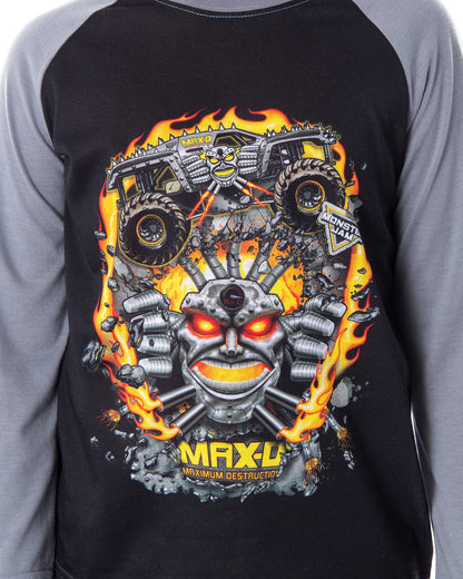 Monster Jam Trucks Boys' Maximum Destruction MAX-D 2 PC Pajama Sleep Set