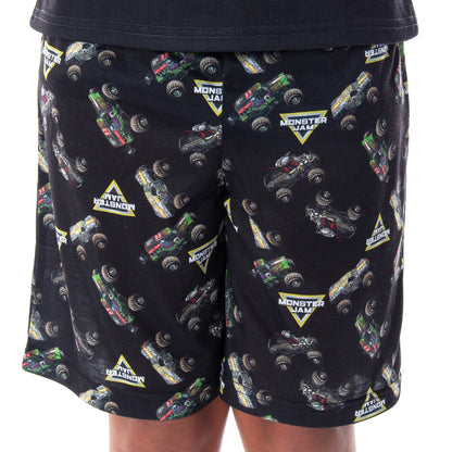 Monster Jam Boys' Skull Throttle Monster Truck Shirt And Shorts Pajama Set