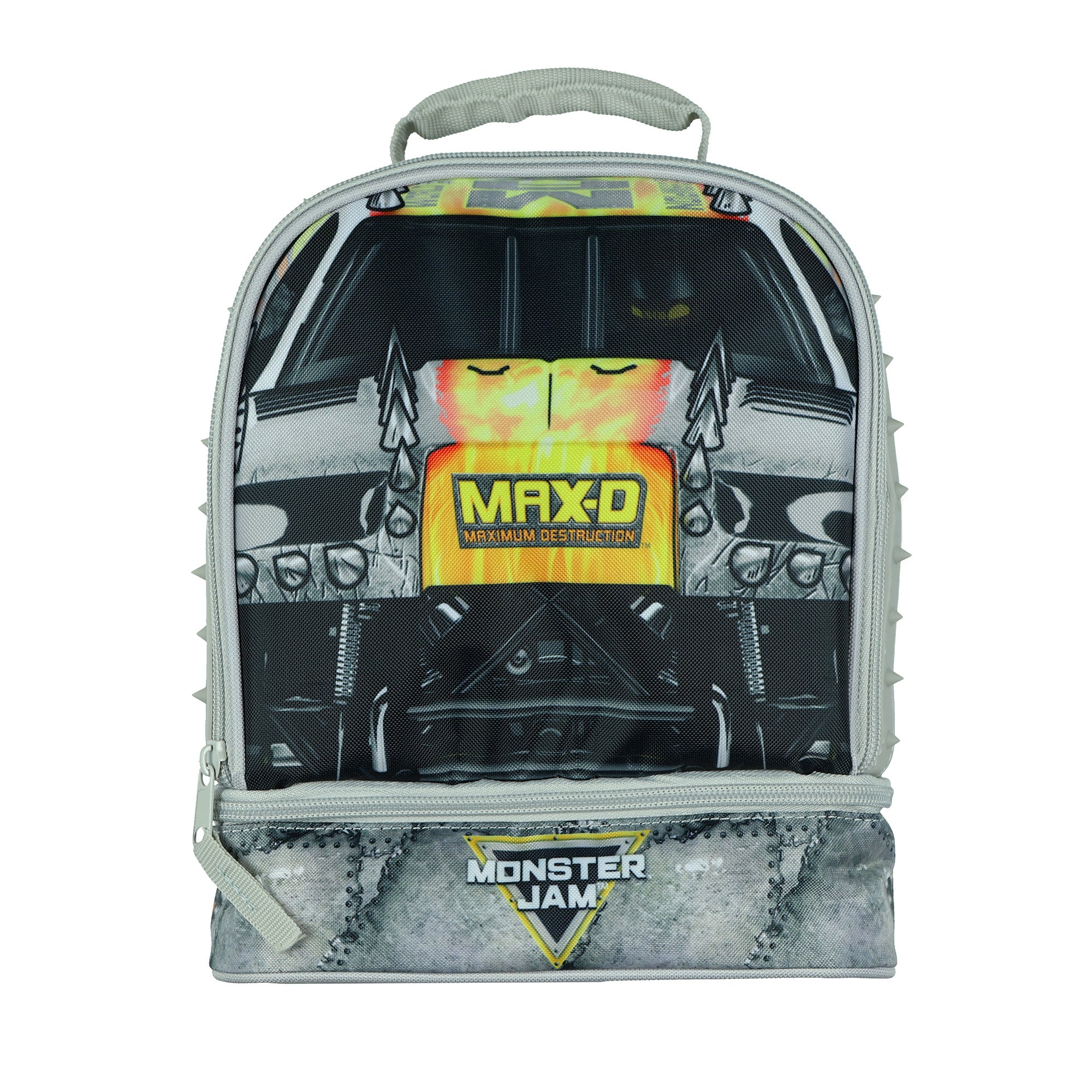 Monster Jam Lunch Bag Max-D Insulated Dual Compartment Tote 10"