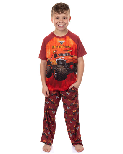 Monster Jam Pajamas Boys' El Toro Loco Short Sleeve and Pants Sleep Set (8)