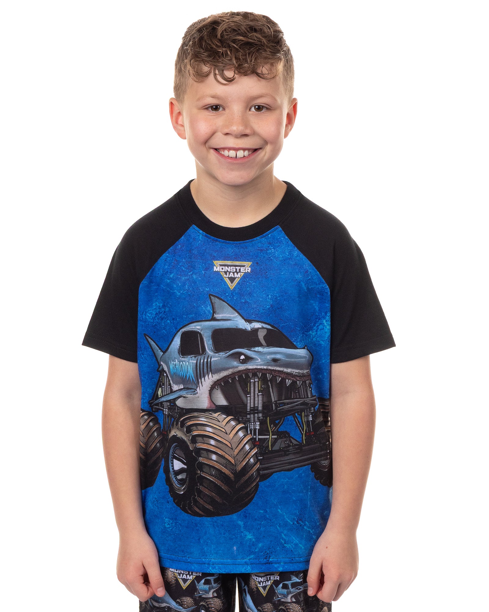 Monster Jam Pajamas Boys' Megalodon Short Sleeve and Pants Sleep Set (6/7)