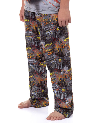 Monster Jam Pajamas Boys' Creator Of Chaos Short Sleeve and Pant Sleep Set (10/12)