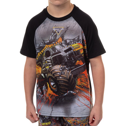 Monster Jam Pajamas Boys' Creator Of Chaos Short Sleeve and Pant Sleep Set (4/5)
