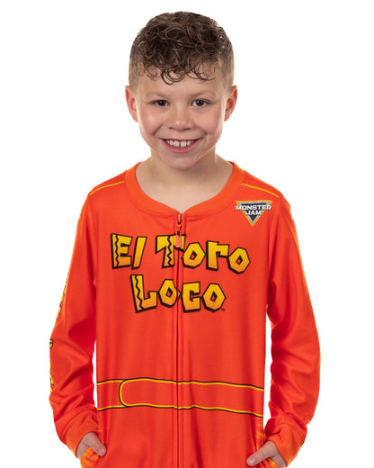 Monster Jam Pajamas Boys' El Toro Loco Union Suit Footless Sleeper (8)