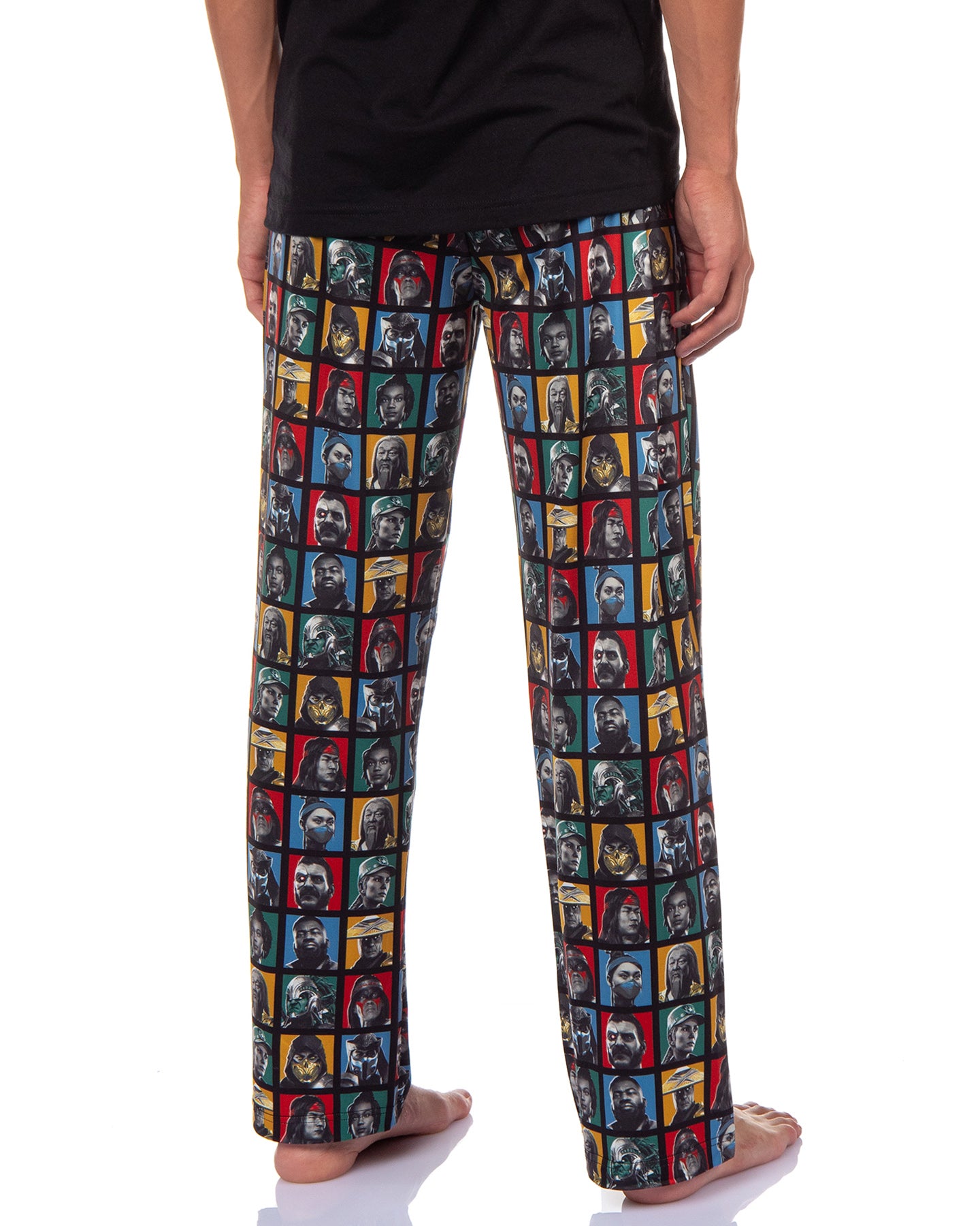 Mortal Kombat Pajama Lounge Pants Men's Allover Character Squares Design