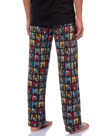 Mortal Kombat Pajama Lounge Pants Men's Allover Character Squares Design