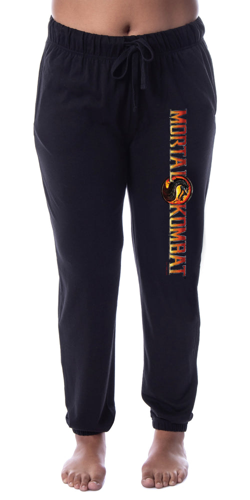 Mortal Kombat Women's Dragon Script Logo Jogger Lounge Pajama Pants