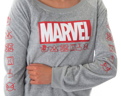 Marvel Comics Women's Juniors' Avengers Brick Logo Jogger Pajama Set (MD)