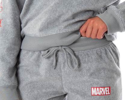Marvel Comics Women's Juniors' Avengers Brick Logo Jogger Pajama Set (MD)