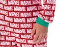 Marvel Logo Unionsuit with Christmas Lights Adult Onesie Pajamas Pjs
