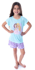 Barbie Little Girls' Barbie Doll Unicorn Love Shirt and Shorts 2 PC Pajama Set