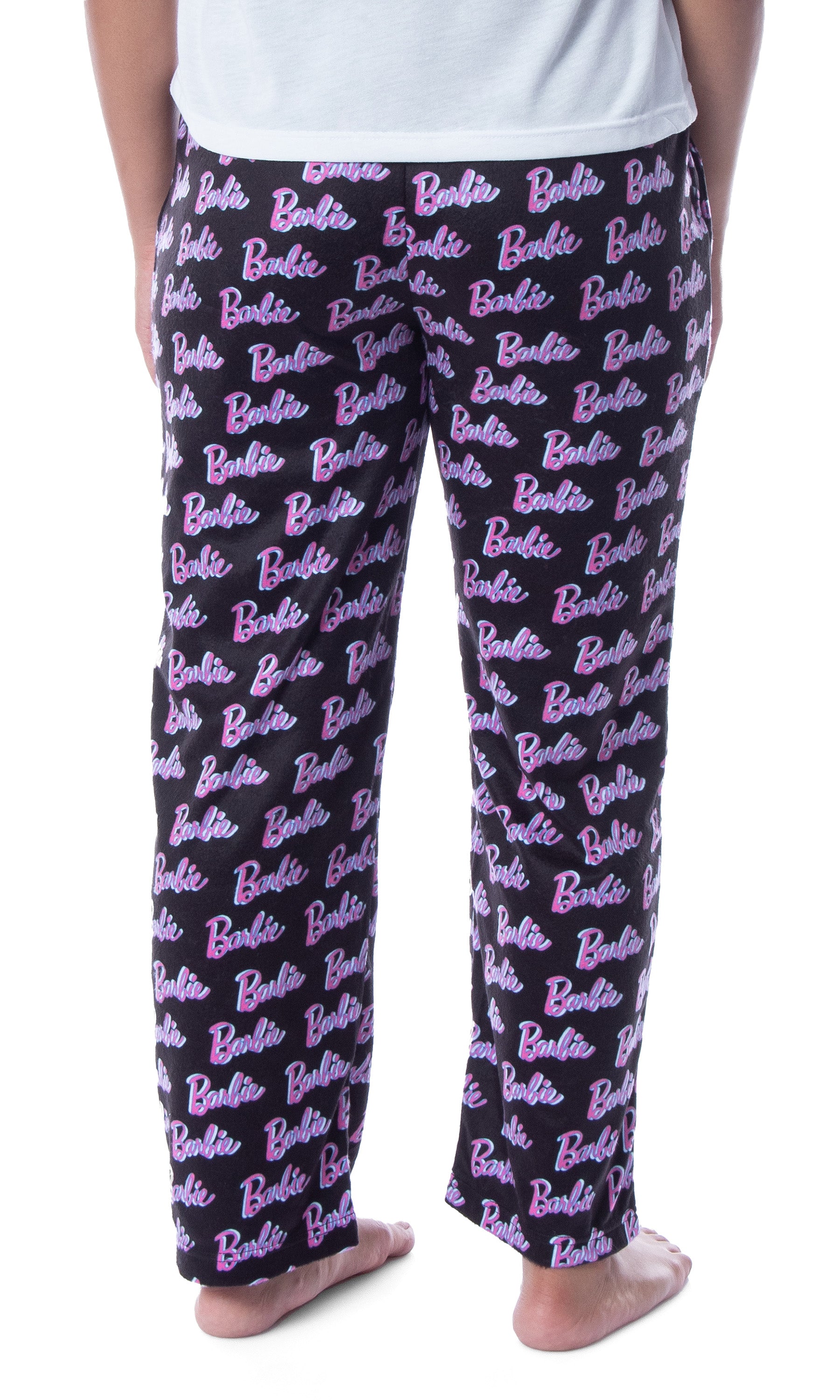 Mattel Womens' Barbie Logo All Over Print Loungewear Sleep Pajama Pants