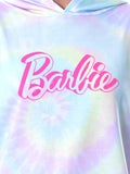 Mattel Barbie Doll Logo Tie Dye Womens' Pajama Loungewear Hooded Jogger Set (Small)