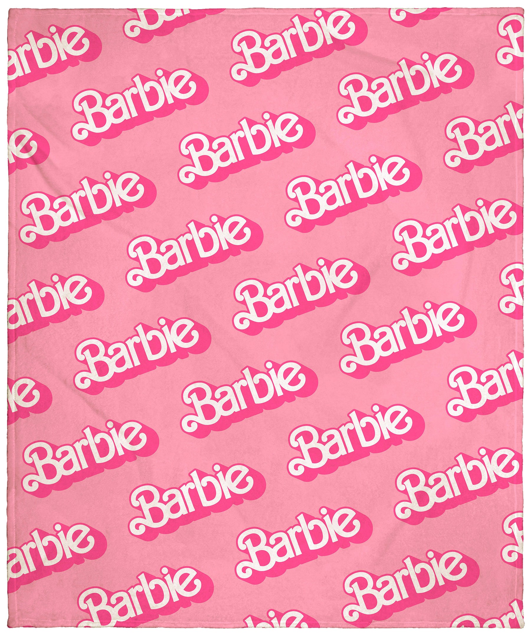 Mattel Barbie Logo On Repeat Soft Cuddly Plush Fleece Throw