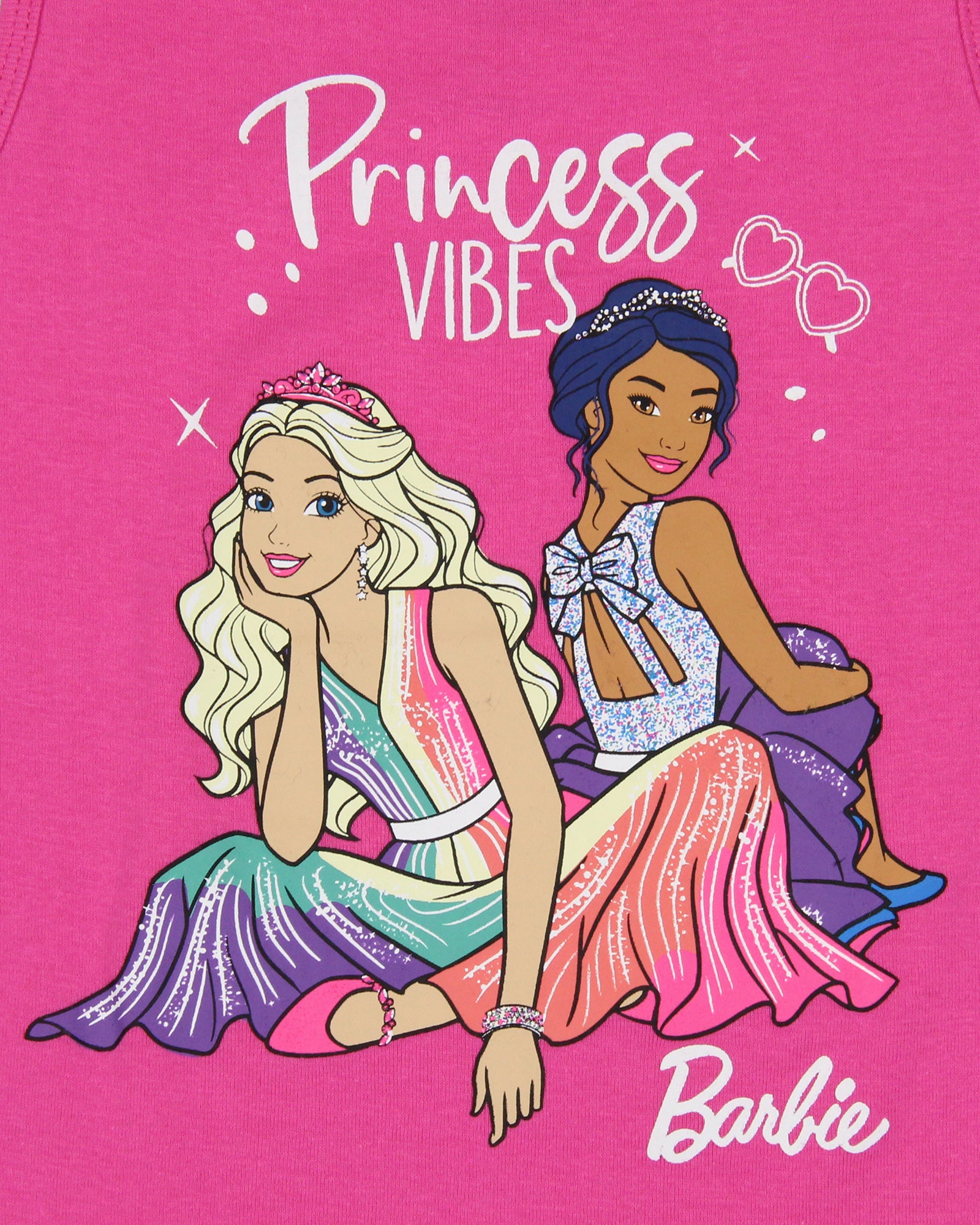 Barbie Girls' Princess Vibes Characters Sleep Pajama Set Tank Top Shorts (10)