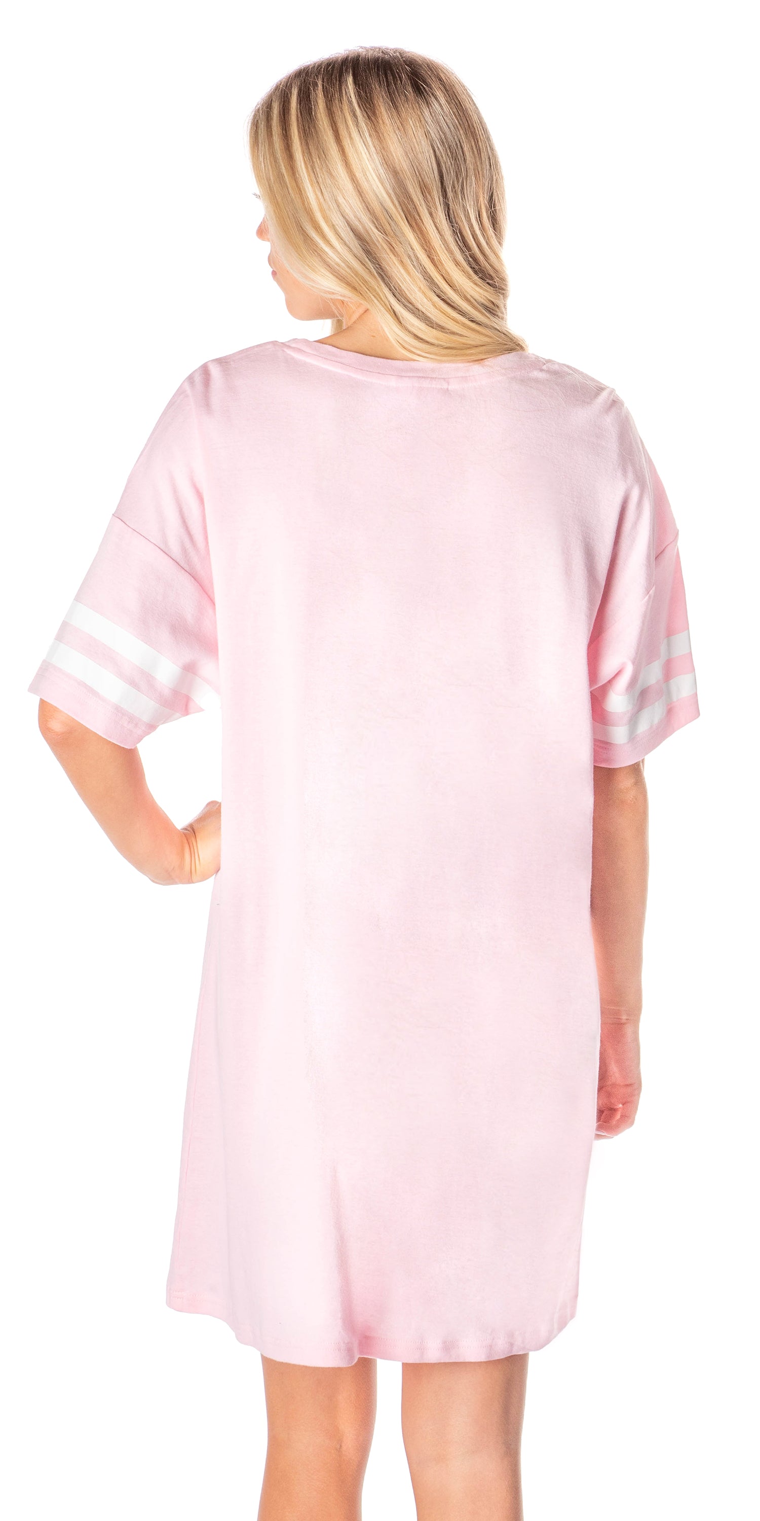 Barbie Womens Classic Oversized Retro Boyfriend Tee Nightgown Sleep Pajama Shirt