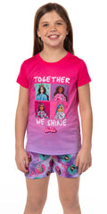 Barbie Girls' Together We Shine Characters Sketch Sleep Pajama Set Shorts