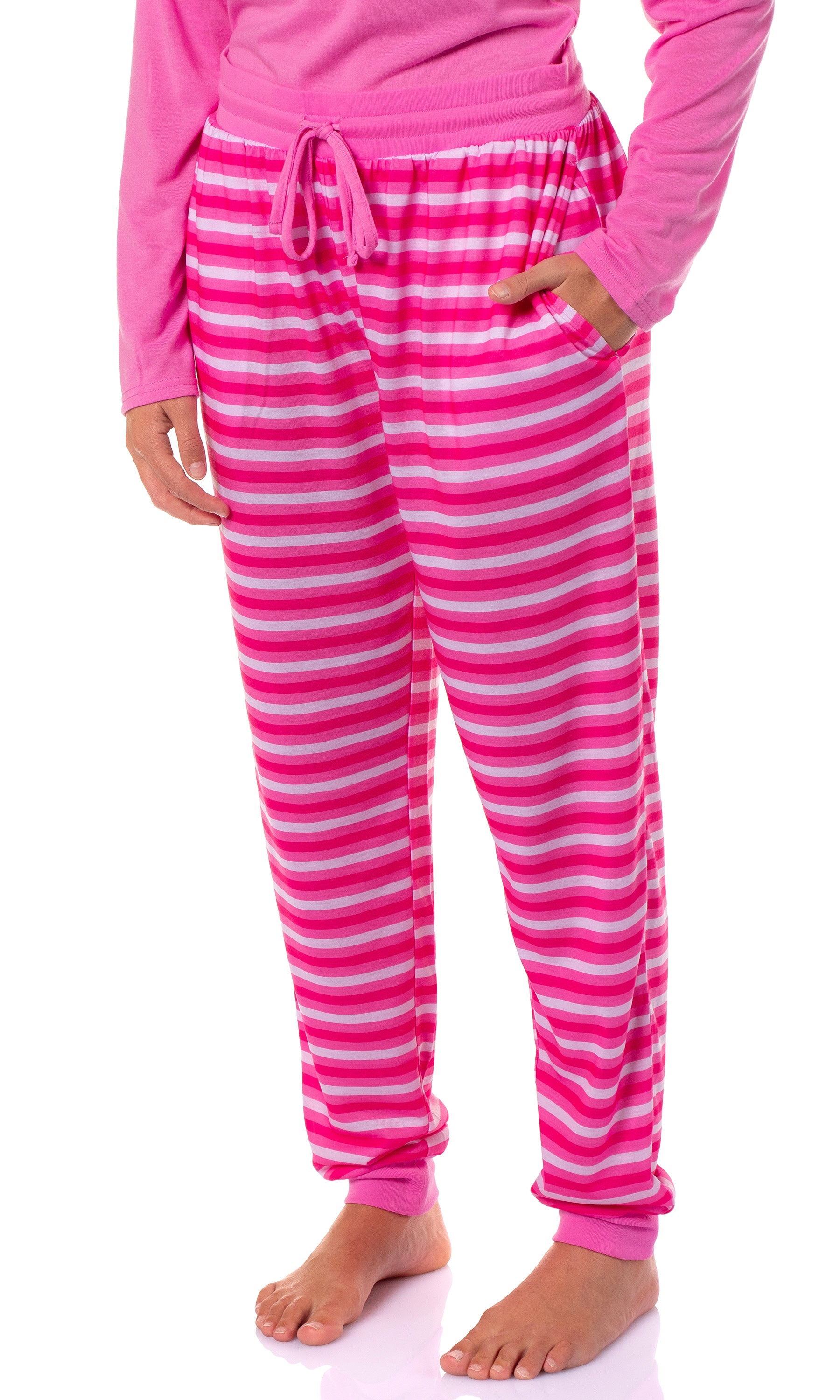 Barbie Women's Classic Retro Logo 2-Piece Long Sleeve Sleepwear Jogger Pajama Set Loungewear