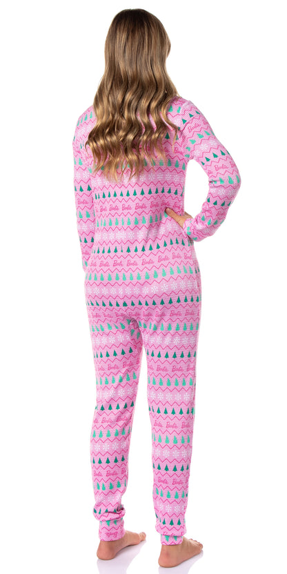 Barbie Women's Christmas Long Johns Long Sleeve Footless Sleep Pajamas