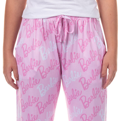 Barbie Pajamas All Over Logo Design Lounge Sleep Pants