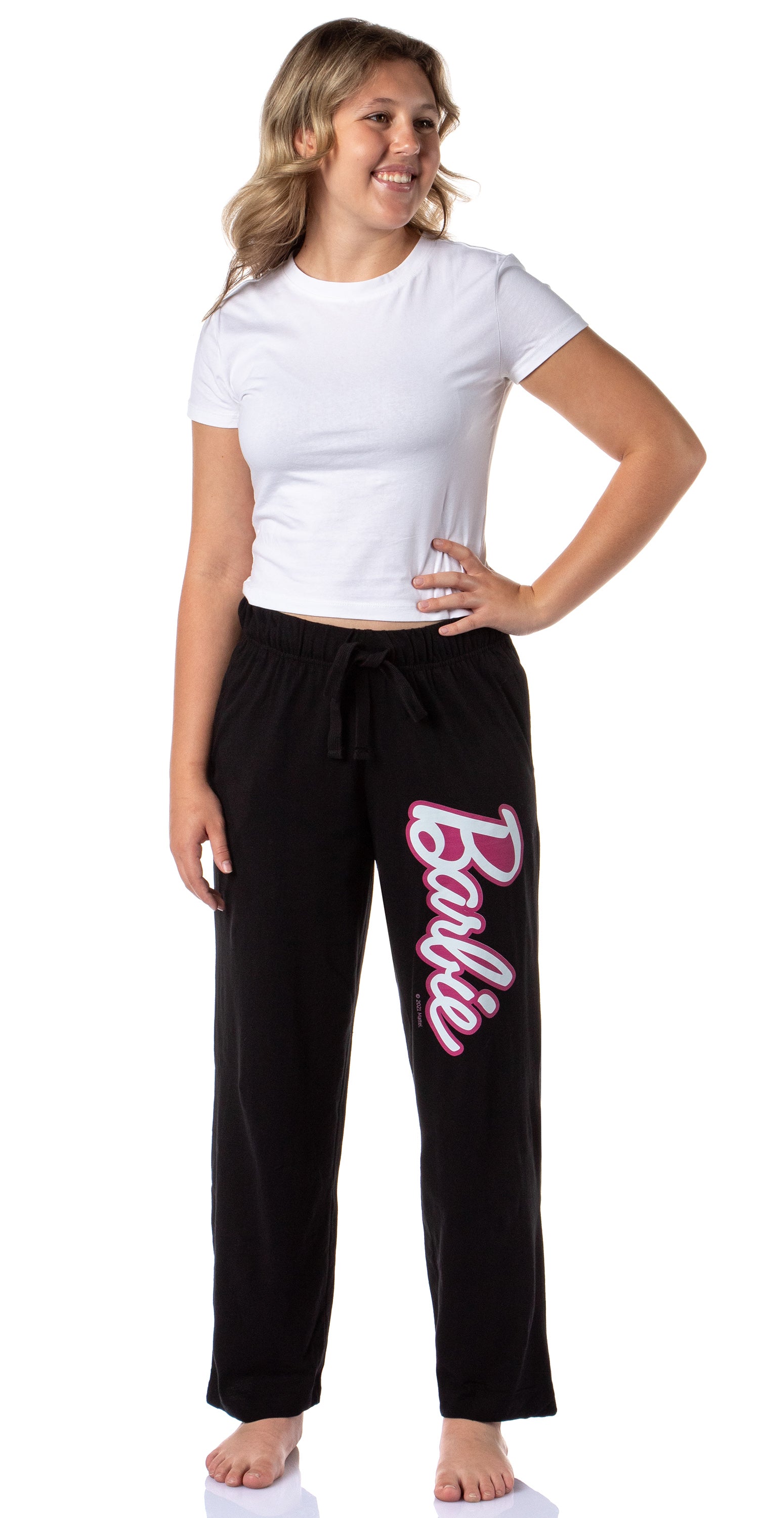 Mattel Womens' Classic Barbie Logo  Print Sleep Pajama Pants