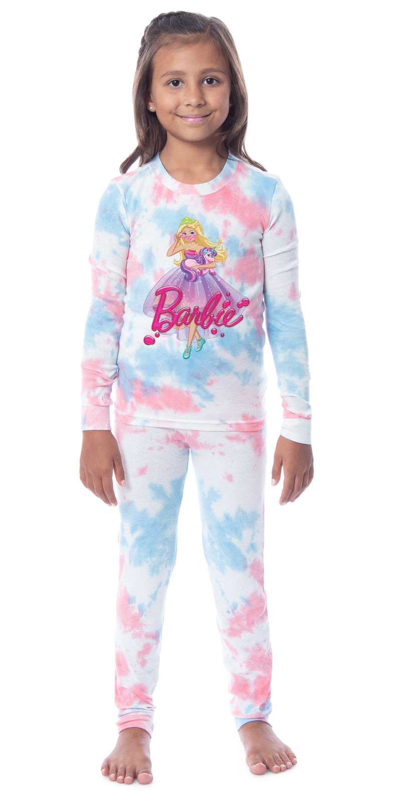 Barbie Girls' Princess Doll Unicorn Unisex Child 2 Piece Sleep Pajama Set