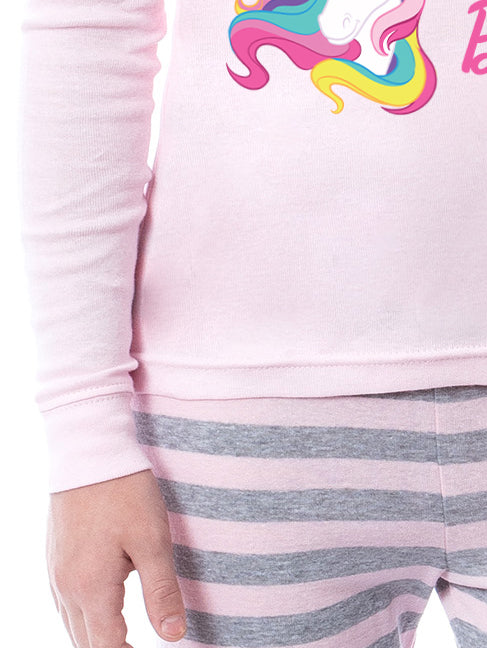 Barbie Girls' Magical Mermaid Fairy Unicorn Sparkle 2 Piece Sleep Pajama Set
