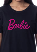 Barbie Womens' Classic Title Logo Icon Nightgown Sleep Pajama Shirt